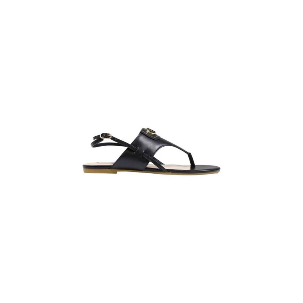 Liu Jo Black Leather Flat Women's Sandals